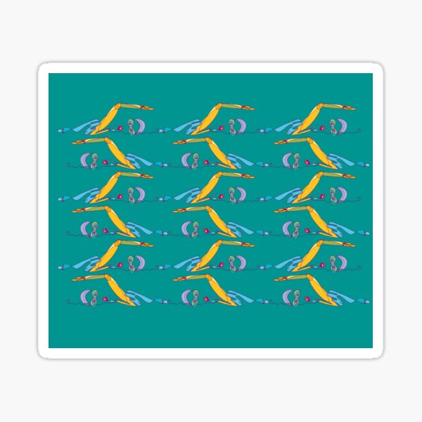 Swimming…it's even more fun with your friends! Sticker
