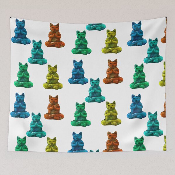 Item preview, Yoga Cats Colorful Lotus Pose Cat designed and sold by Aichelangelo.