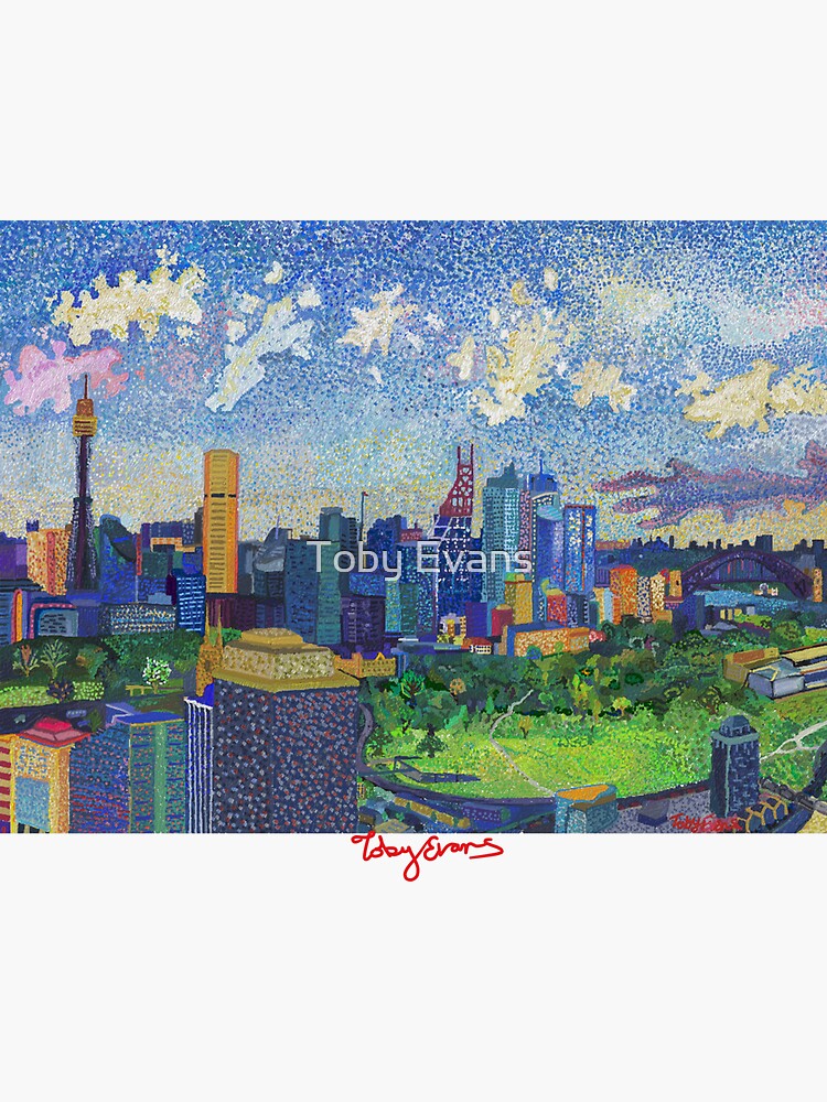 "City of Sydney Panoramic artwork" Sticker for Sale by tobycentreart