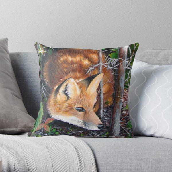 Renard roux à l'affût Coussin