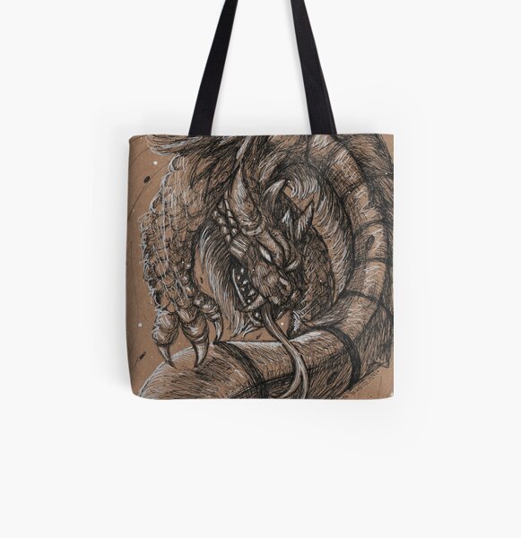 Dragonsnake All Over Print Tote Bag