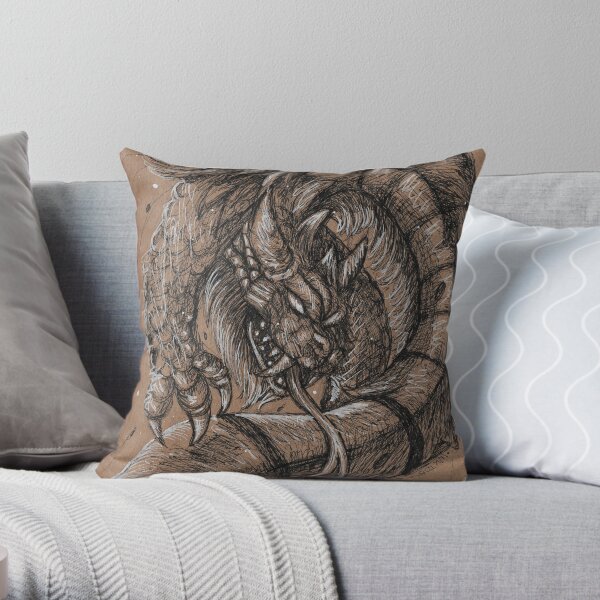 Dragonsnake Throw Pillow