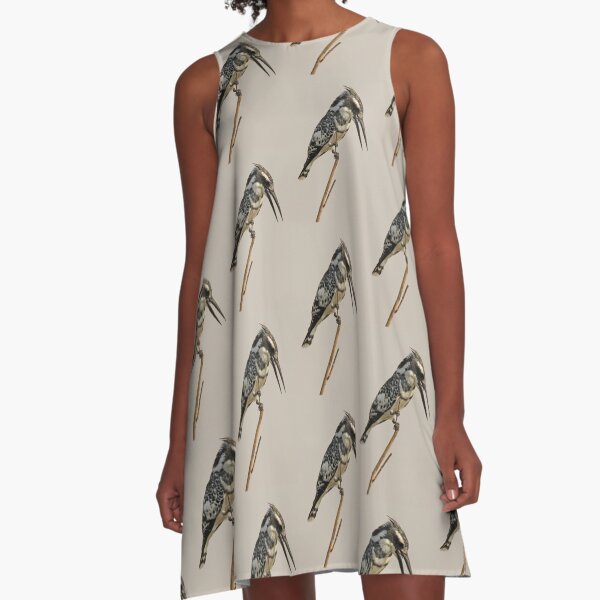 Pied Kingfisher A-Line Dress