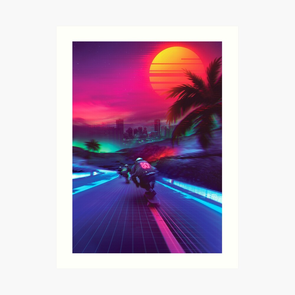 Synthwave Midnight Outrun Poster for Sale by dennybusyet