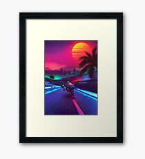 Synthwave Mitternacht Outrun Gerahmtes Wandbild
