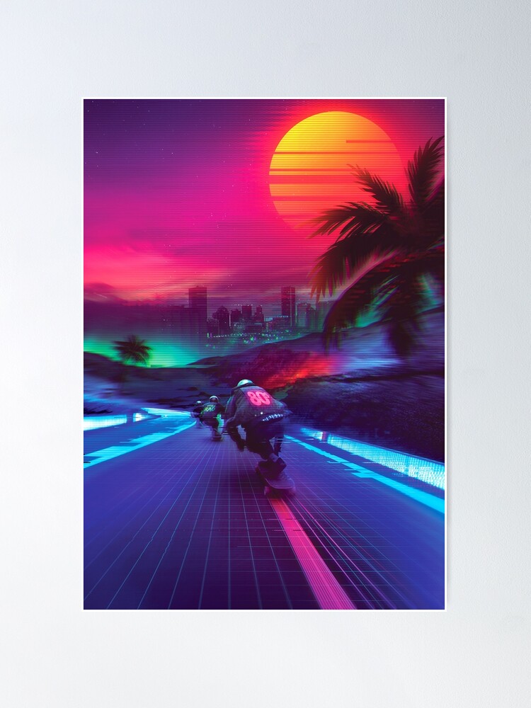 Alternate view of Synthwave Midnight Outrun Poster