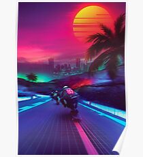 Synthwave Midnight Outrun Poster