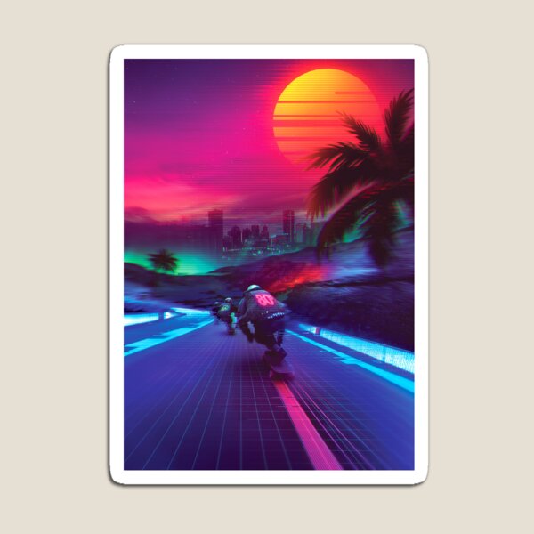 Synthwave Midnight Outrun Magnet