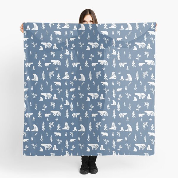 Floral Polar Bears Scarf