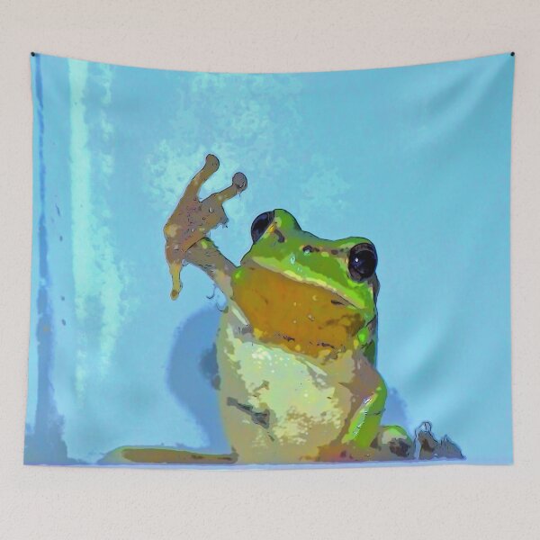 Item preview, CUTE FROG ON BLUE BACKGROUND designed and sold by Astralia.