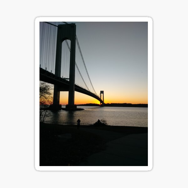 #BayRidge #famousplace #internationallandmark #VerrazanoNarrowsBridge #BathBeach #NewYorkCity #USA #americanculture #water #suspensionbridge #architecture #travel #sunset #sky #river #reflection Sticker