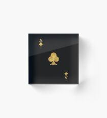 Gold Ace Playing Card Acrylic Block