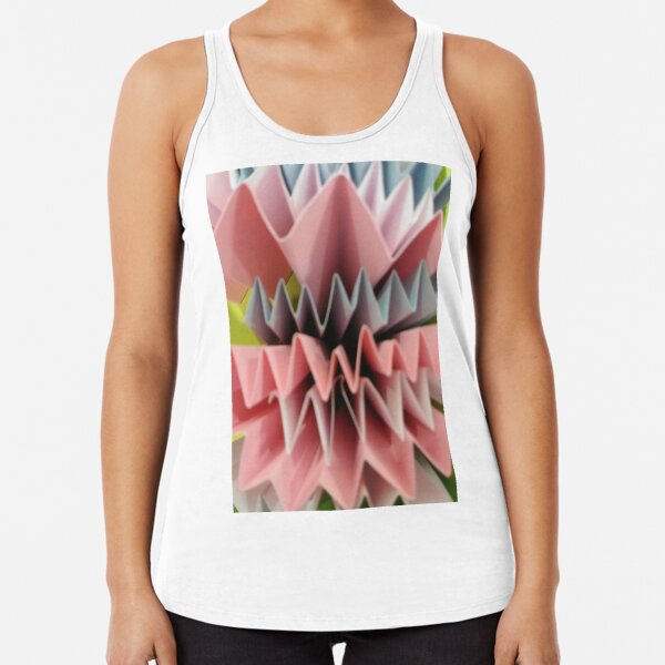 #art #design #origami #education #abstract #shape #paper #bright #vertical #FortHamilton #NewYorkCity #USA #americanculture #wide #nopeople #schoolbuilding #colors #newyorkstate #newyorkcity  Racerback Tank Top