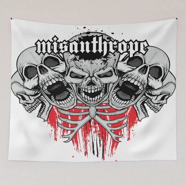 Item preview, Misanthrope Skulls Skeleton designed and sold by leen12 Art Designs Prints.