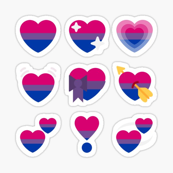 Bisexual Pride Heart Emojis Sticker