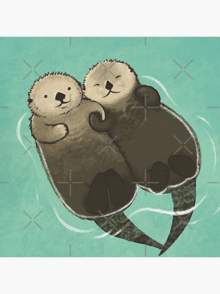 Significant Otters - Otters Holding Hands by StudioMarimo