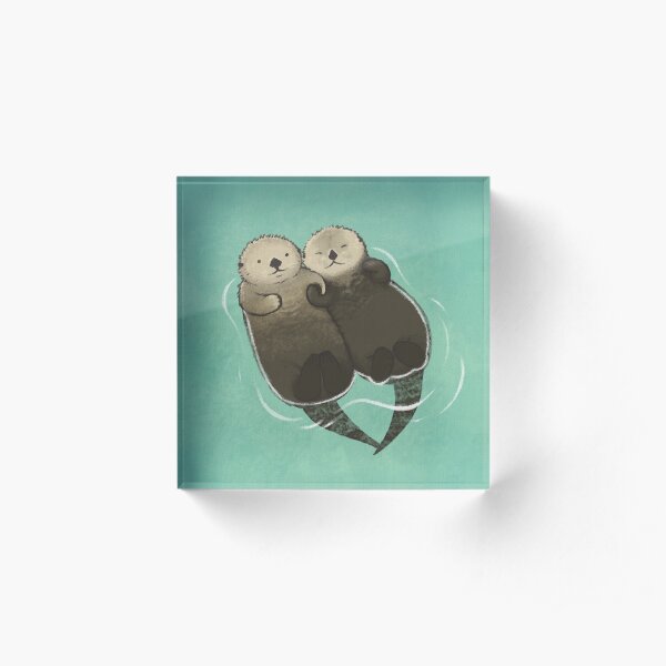 Significant Otters - Otters Holding Hands Acrylic Block