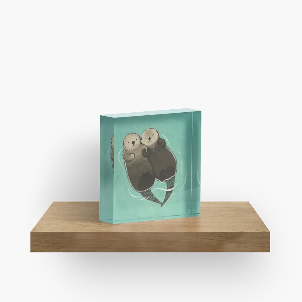 Significant Otters - Otters Holding Hands Acrylic Block