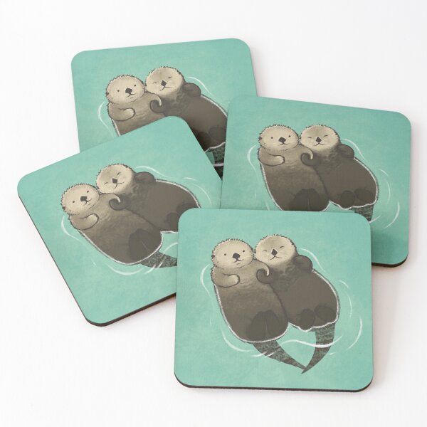 Significant Otters - Otters Holding Hands Coasters (Set of 4)