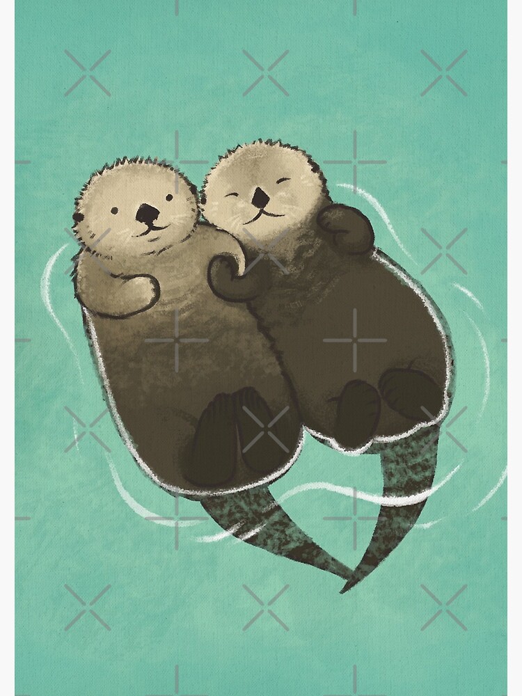 Significant Otters - Otters Holding Hands by StudioMarimo