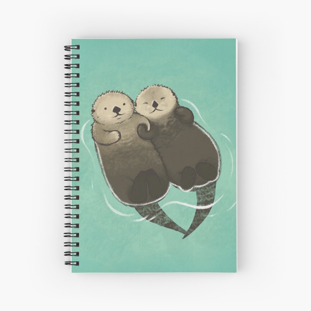 Significant Otters - Otters Holding Hands Spiral Notebook