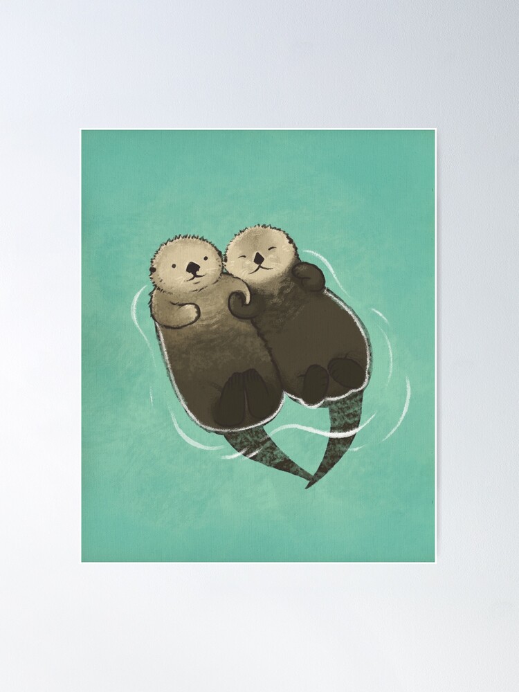 Significant Otters - Otters Holding Hands Poster for Sale by