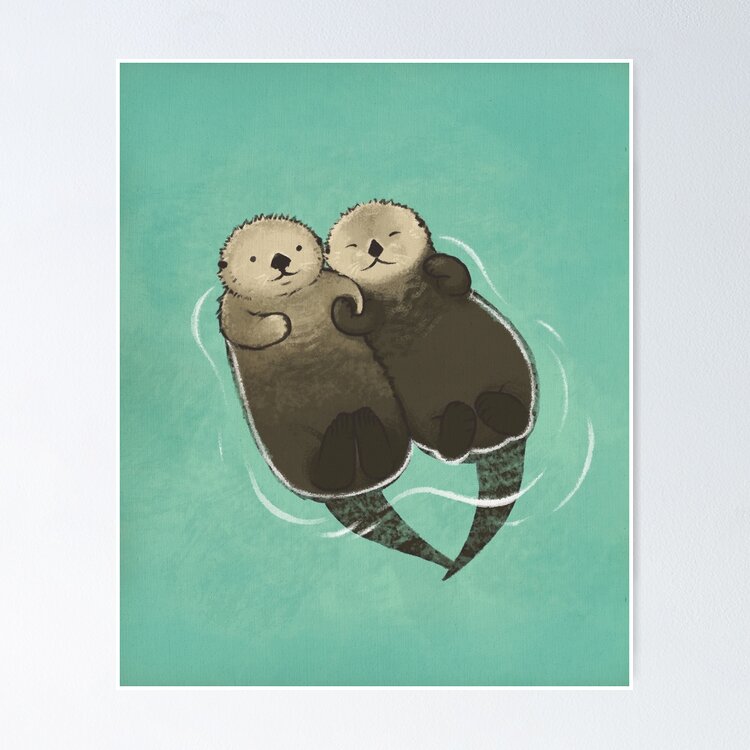 Significant Otters - Otters Holding Hands Sticker