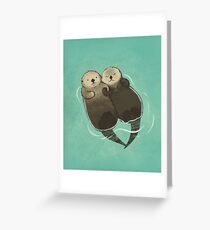 Bedeutende Otter - Otter, die Hände halten Grußkarte