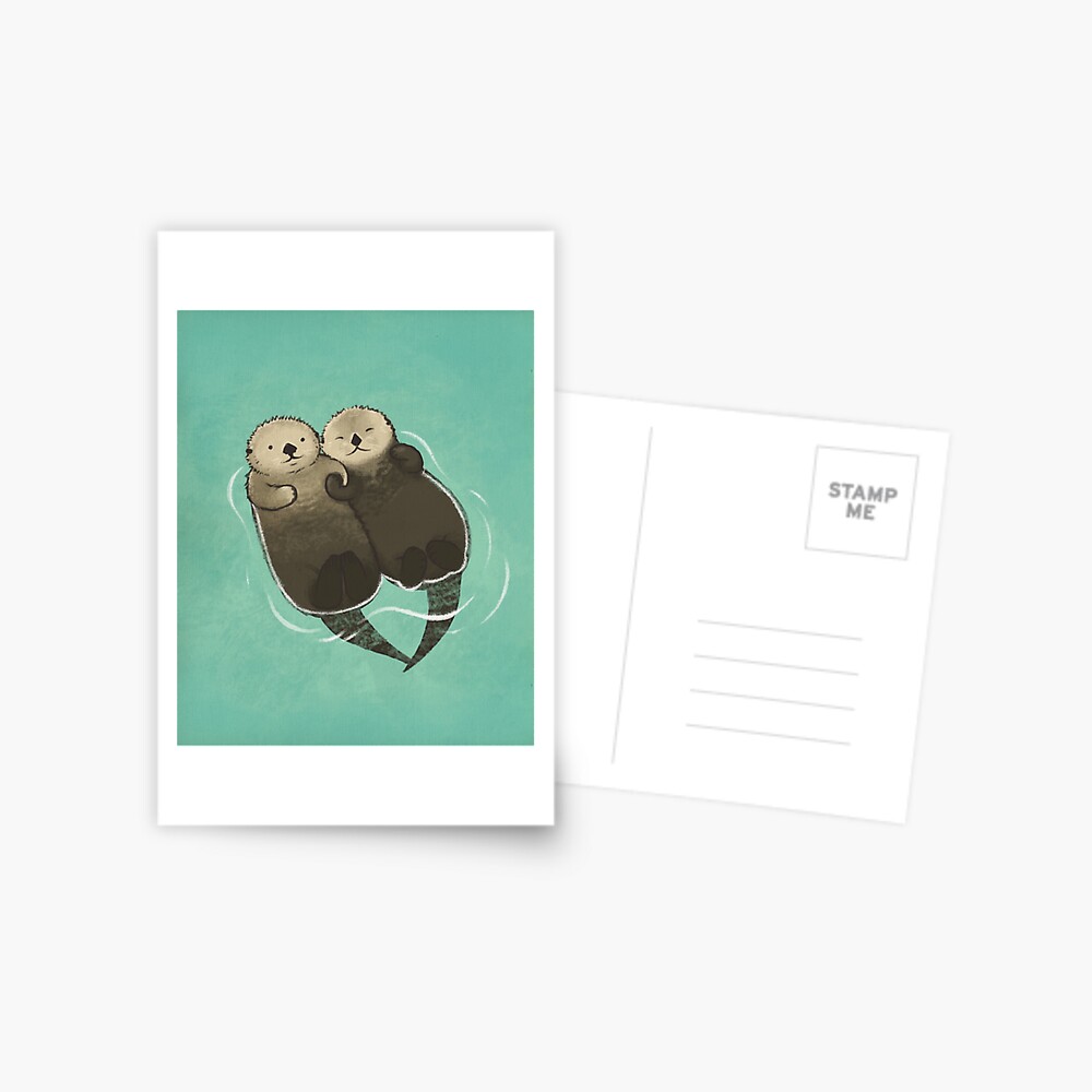 Significant Otters - Otters Holding Hands Postcard