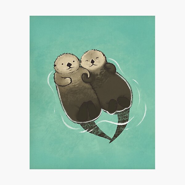 Significant Otters - Otters Holding Hands Photographic Print
