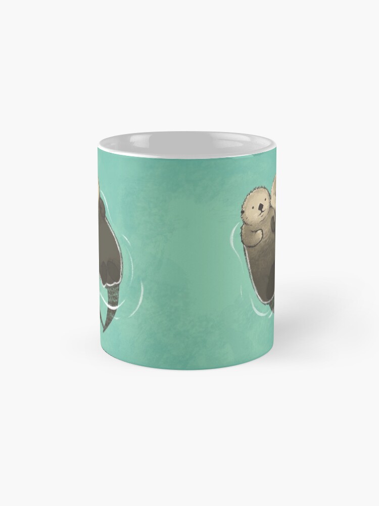 Alternate view of Significant Otters - Otters Holding Hands Coffee Mug