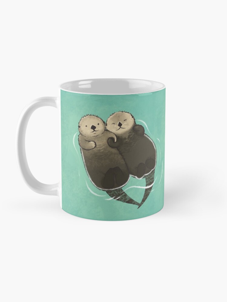 Thumbnail 3 of 6, Coffee Mug, Significant Otters - Otters Holding Hands designed and sold by StudioMarimo.