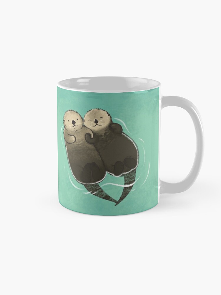 Alternate view of Significant Otters - Otters Holding Hands Coffee Mug