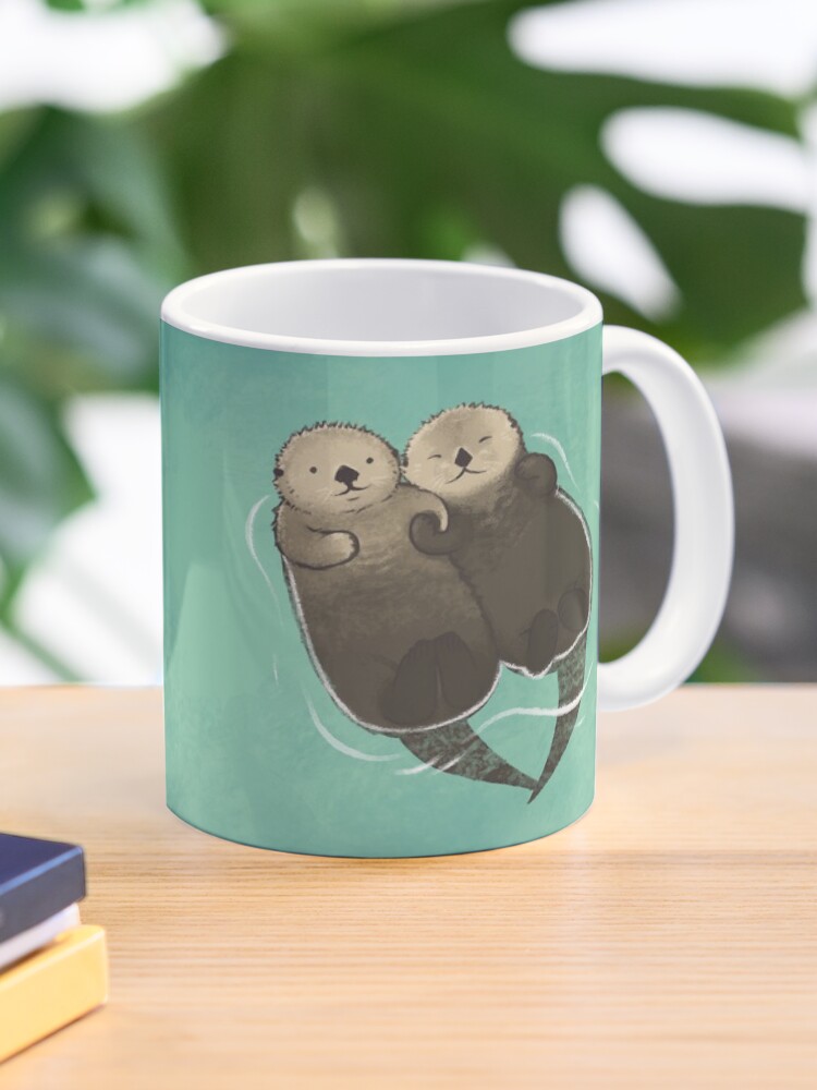 Thumbnail 1 of 6, Coffee Mug, Significant Otters - Otters Holding Hands designed and sold by StudioMarimo.