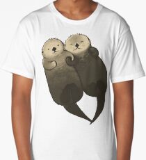 Camiseta larga Nutrias significantes - nutrias tomados de la mano