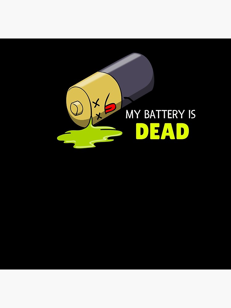 "My Battery Is Dead Funny Battery Pun" Throw Pillow by DogBoo Redbubble