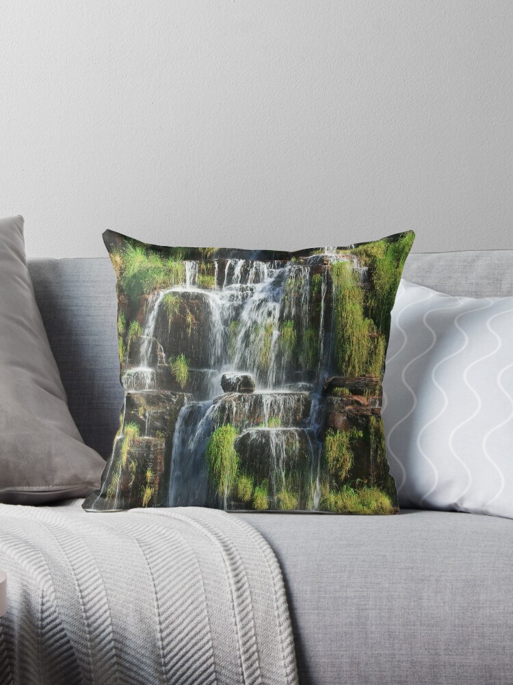 Throw Pillow, King's Cascade designed and sold by Tim Wootton