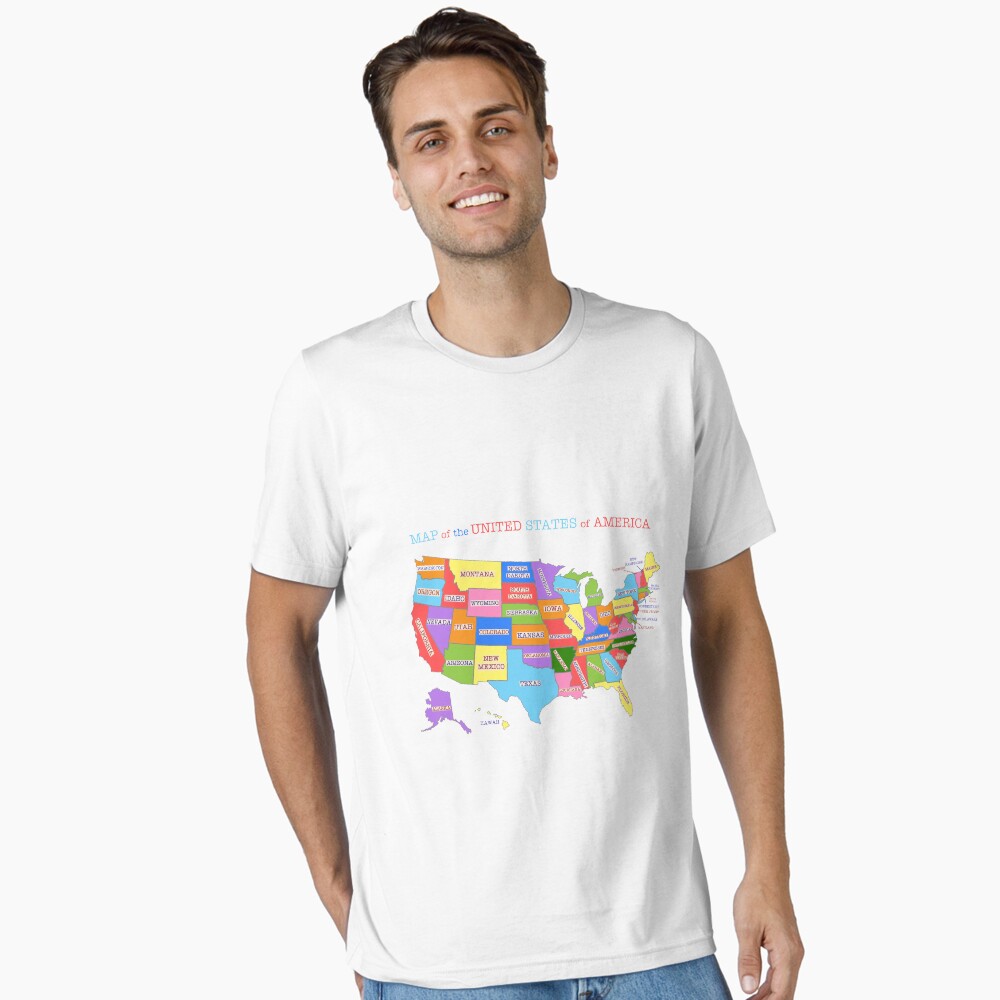 Multi-colored Map of the United States Poster