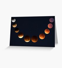 The Stages of The Moon in Space Greeting Card
