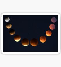 The Stages of The Moon in Space Sticker