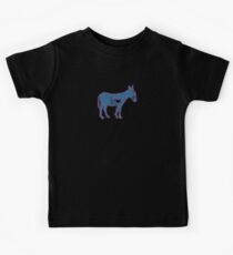 I Love Donkey Rider Jackass Mule Funny Democrat Jockey Blue Red Kids Tee