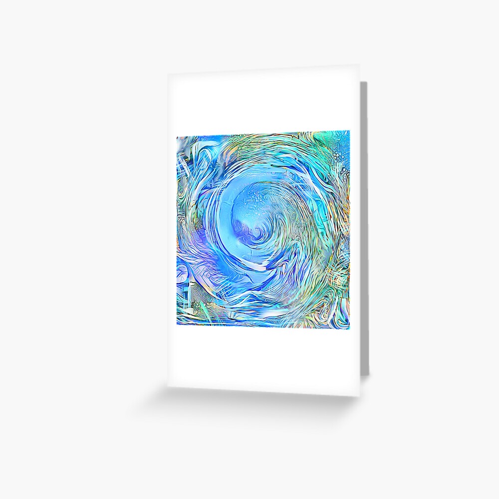 Abstract Waterfall Wave Vortex Greeting Card