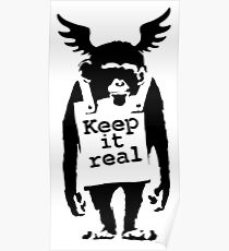 banksy - keep it real monkey Poster