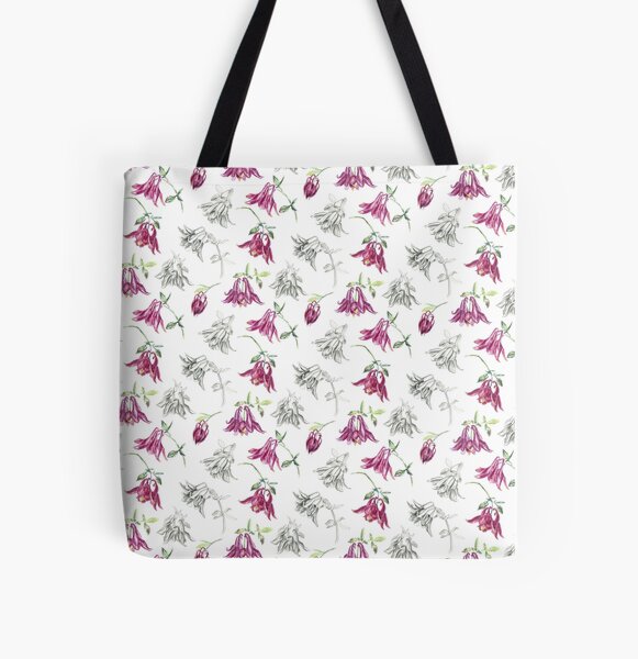 Aquilegia floral All Over Print Tote Bag