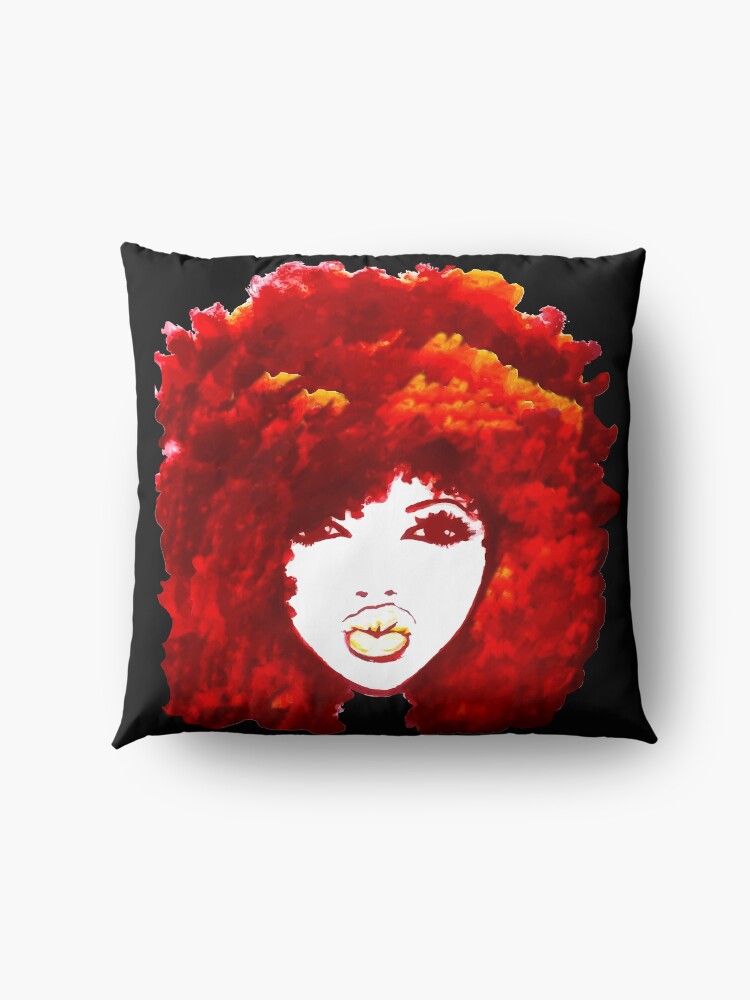 Alternate view of Natural Hair Autumn Fire Red Curly Hair Afro Floor Pillow