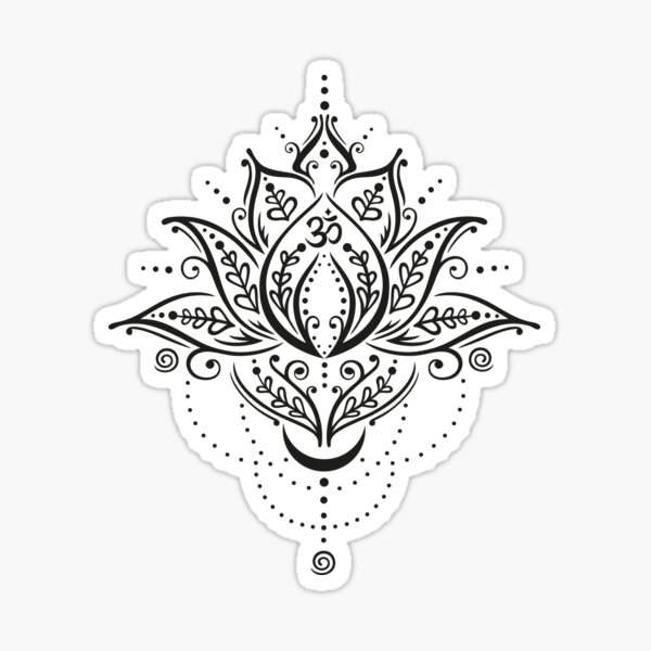 Item preview, Lotus with Moon and Om Symbol. Yoga. designed and sold by Christine Krahl.