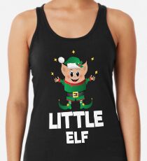Little Elf Christmas Funny Cute Merry Xmas Costume Squad Racerback Tank Top