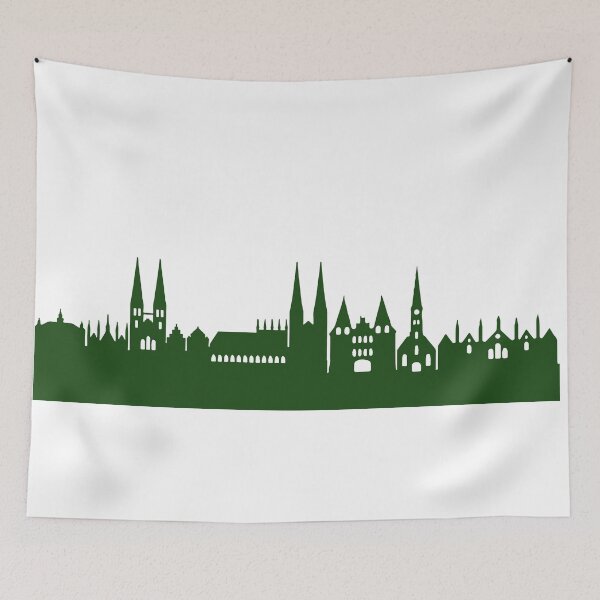 Item preview, LÜBECK skyline in forest green designed and sold by 44spaces.