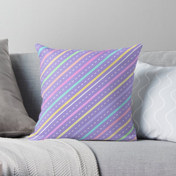 Stripes pastel - Purple love Throw Pillow