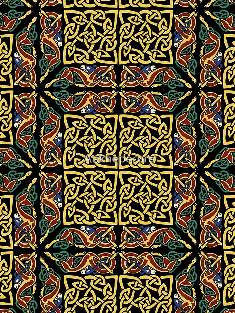 Gold Knotwork Squares and Hounds Border by Aakheperure
